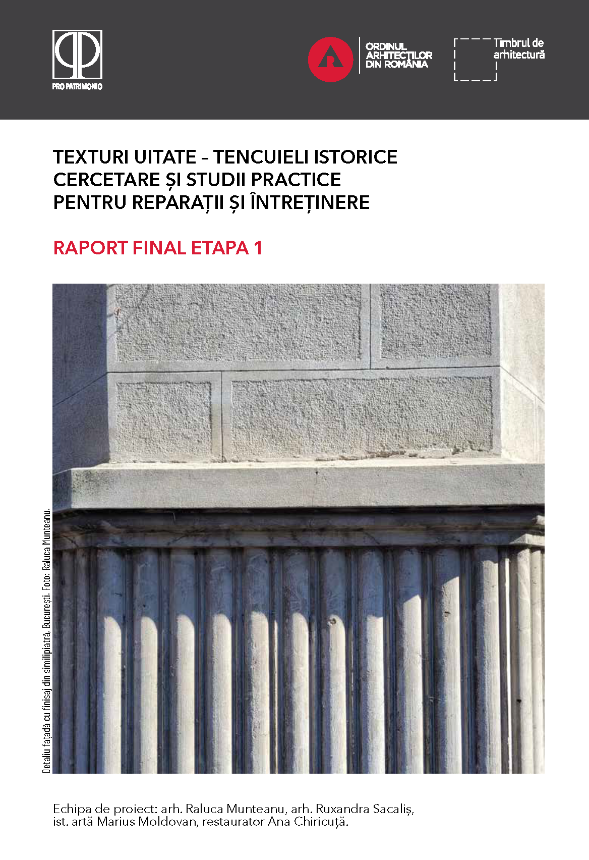 Texturi uitate - tencuieli istorice Cercetare și studii practice pentru reparații și întreținere | Pro Patrimonio
